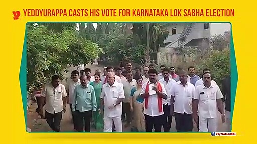 Yeddyurappa casts vote as Lingayats gear up to seal fate of his son in Shivamogga