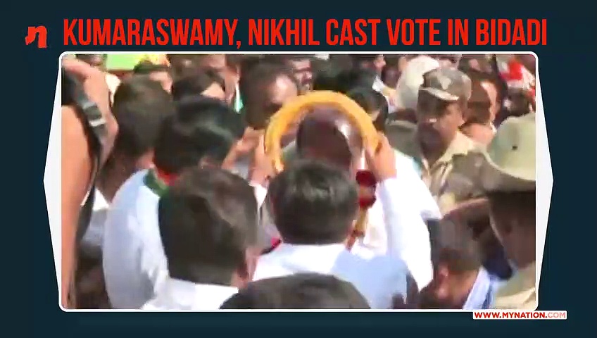 Kumaraswamy casts vote, thanks media for 'Mandya hype'