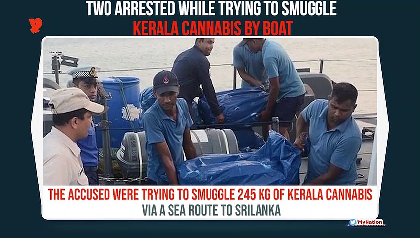 Navy personnel capture two people trying to smuggle 245 kg Kerala cannabis by boat