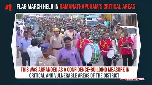 Ahead of polls, paramilitary forces conduct flag march in Ramanathapuram