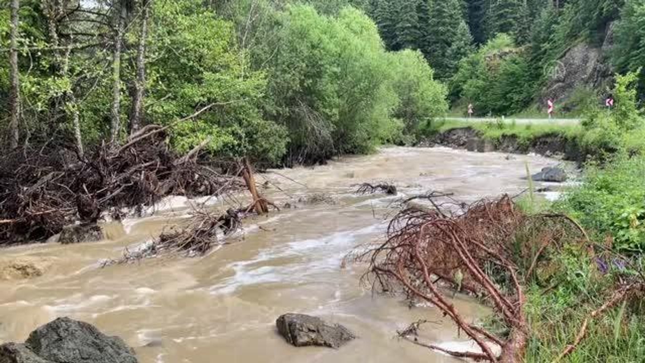 KASTAMONU - Şiddetli yağış nedeniyle Cide ve Şenpazar ilçelerindeki geçici köprü zarar gördü
