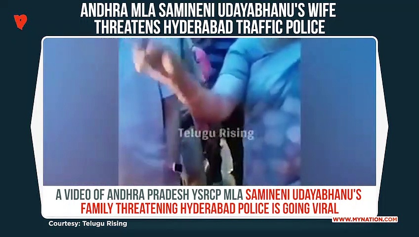Andhra Pradesh MLA Samineni Udayabhanu's wife, son threaten police in Hyderabad; video goes viral