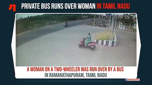 Tamil Nadu woman biker run over by private bus in Ramanathapuram