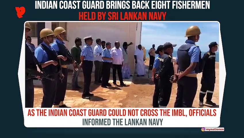 Indian Coast Guards rescue eight fishermen detained by Sri Lankan Navy