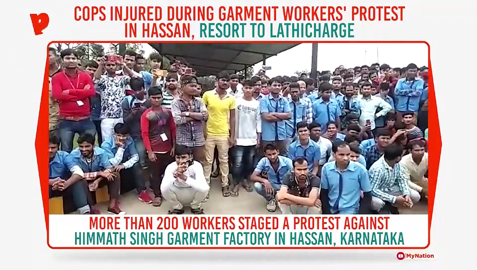 Karnataka garment factory workers' protest takes ugly turn; angry mob pelt stones at police