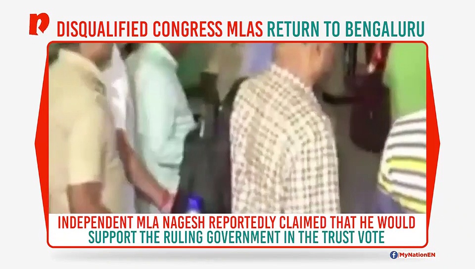 Karnataka floor test: 5 disqualified rebel MLAs return to Bengaluru