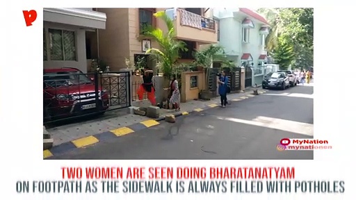 Bengaluru: Tired of tripping on potholes, this group dances Bharatanatyam to demand footpaths (Video)