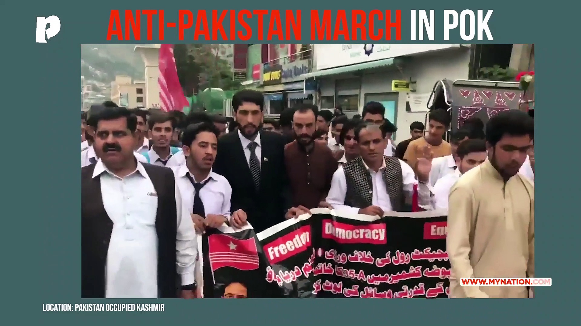 Kashmir: Students and locals join anti-government protest march in Pakistan-occupied area
