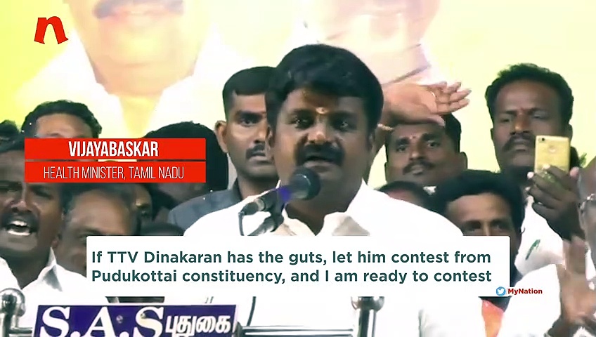Tamil Nadu: Health minister Vijayabaskar challenges TTV Dinakaran to contest against him in Pudukkottai (Video)