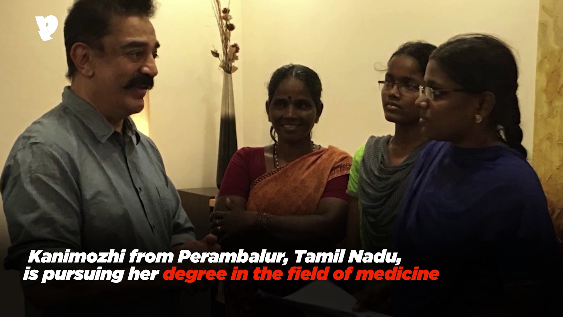 Kamal Haasan sponsors student's educational expenses through Annan Chandrahasan Trust (Video)