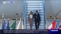 Emmanuel Macron et son épouse Brigitte Macron sont arrivés à Munich où se tiendra demain un sommet du G7