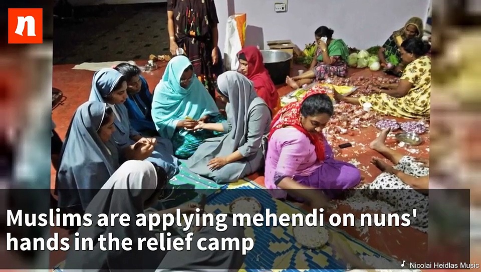 Kerala floods bring nation together as Muslims apply mehendi on nuns' hands on Eid