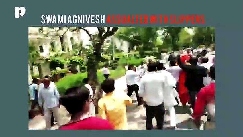 Swami Agnivesh beaten with slippers on way to Vajpayee's funeral