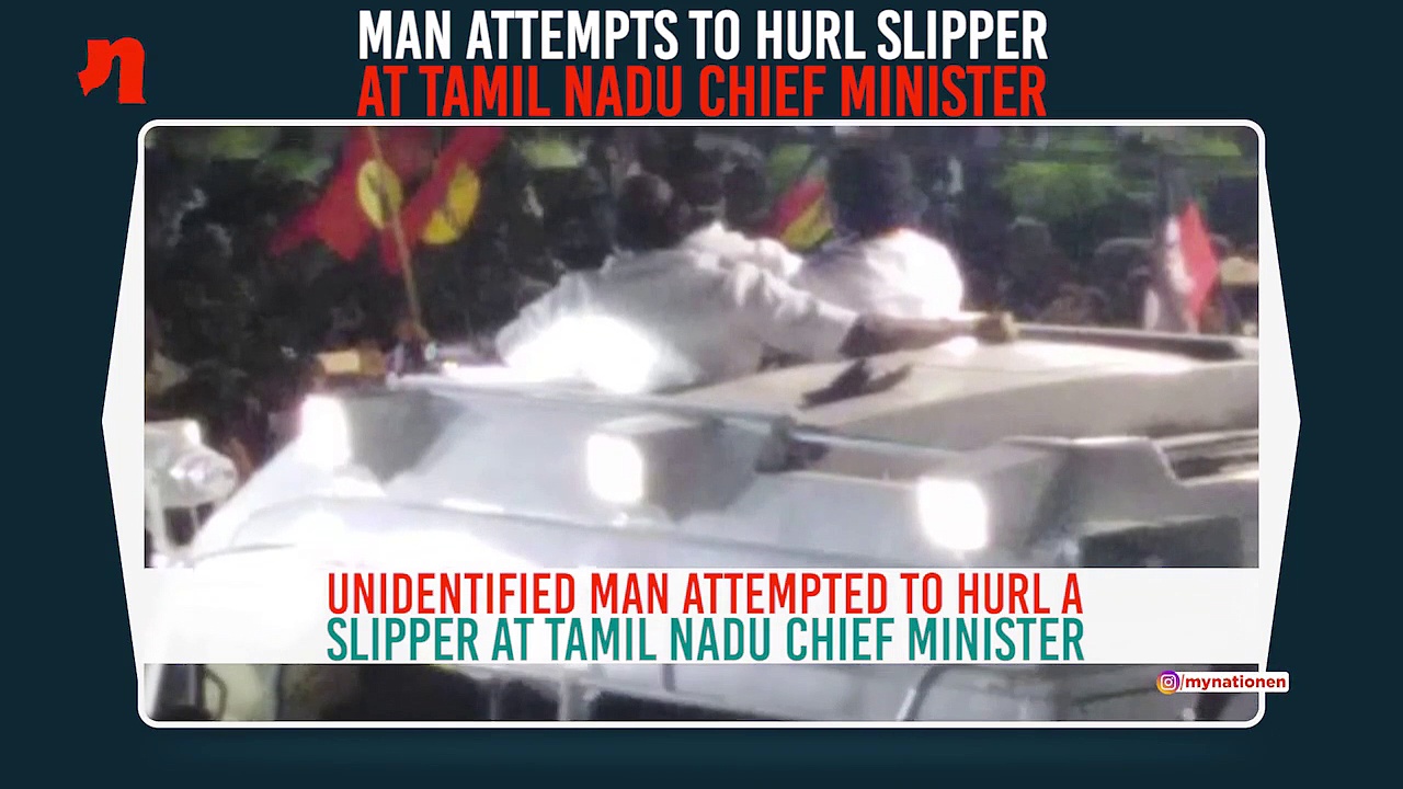 Tamil Nadu: Man attempts to hurl slipper at chief minister, taken into custody