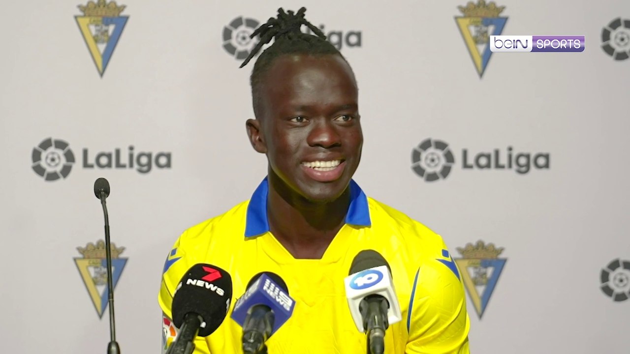 Awer Mabil speaks to the press about Cadiz