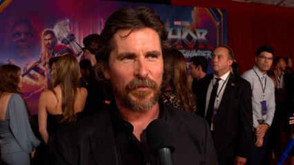 Thor Love and Thunder World Premiere Christian Bale Interview