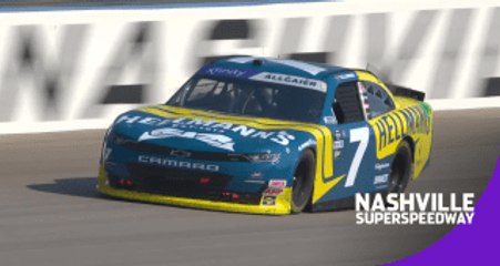 Justin Allgaier takes the checkered flag at Nashville