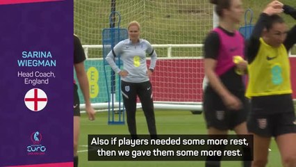 Video herunterladen: England coach Wiegman pleased with Euros build up