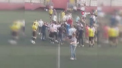 Yerel futbol turnuvasında ortalık karıştı