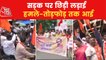 Shivsena workers hold bike rally outside Saamana office