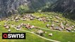 First-time paraglider captures STUNNING footage of historic Swiss village