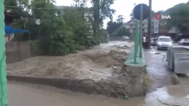 Yoğun yağış nedeniyle Çaydamar deresi taştı