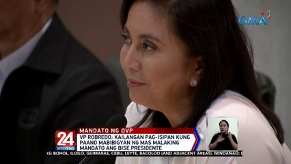 Robredo: Kailangan pag-isipan kung paano mabibigyan ng mas malaking mandato ang VP | 24 Oras Weekend