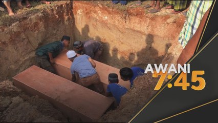 Tiga Beranak Lemas | Jenazah dikebumikan dalam satu liang lahad