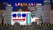 Learn Scary Street Vehicles Names And Sound Ambulance, Fire Truck, Luxury Bus, Police Car, Truck