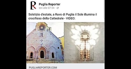 Solstizio d'estate, a Ruvo di Puglia il Sole illumina il crocifisso della Cattedrale - VIDEO
