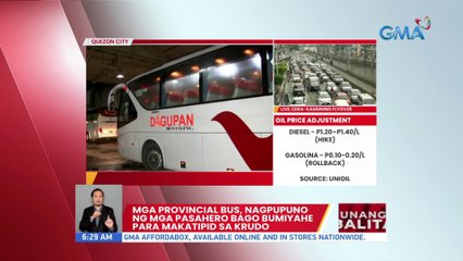 Provincial bus, nagpupuno ng mga pasahero bago bumiyahe para makatipid sa krudo | UB