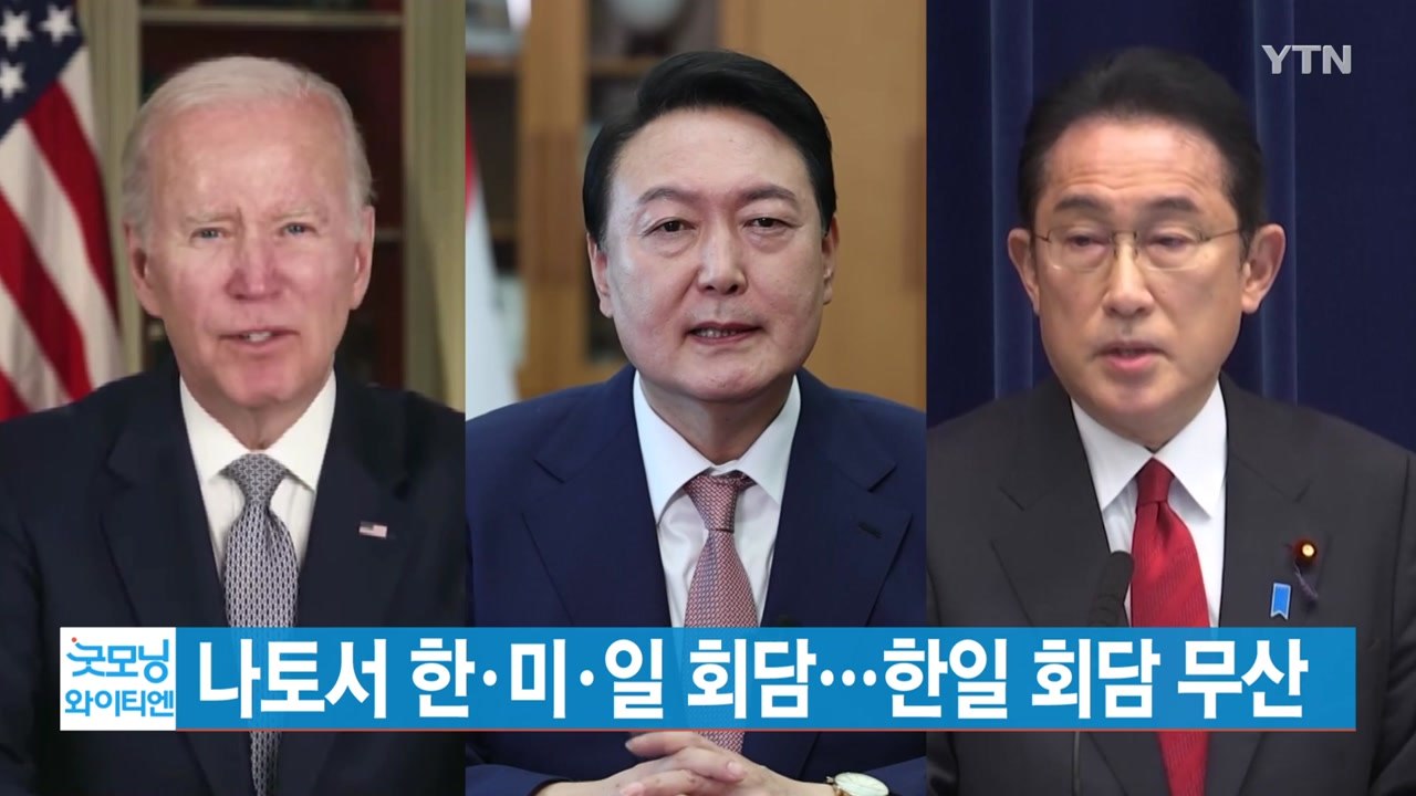 [YTN 실시간뉴스] 나토서 한·미·일 회담...한일 회담 무산 / YTN