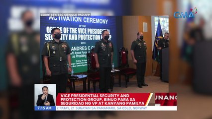 Vice presidenctial security and protection group, binuo para sa seguridad ng VP at kanyang pamilya | UB