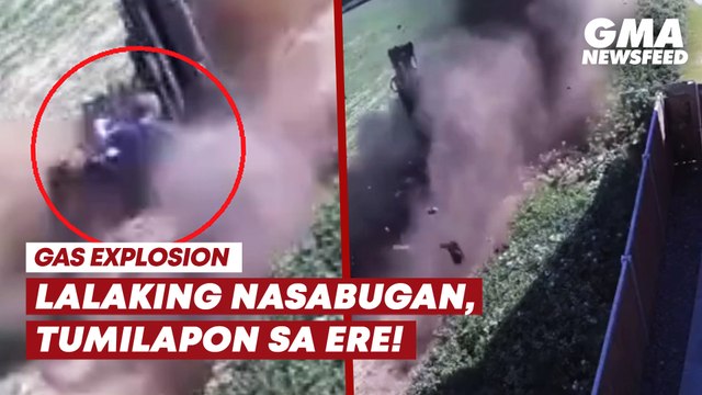Lalaki, tumilapon sa ere dahil sa gas explosion | GMA News Feed