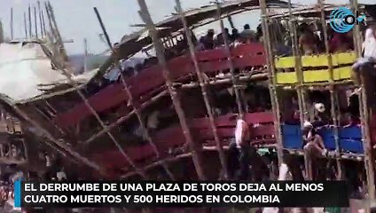 Tải video: El derrumbe de una plaza de toros deja al menos cuatro muertos y 500 heridos en Colombia