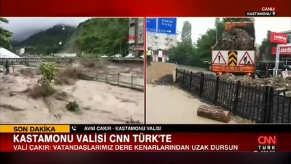 Kastamonu Valisi Avni Çakır, şiddetli yağışlara ilişkin canlı yayında uyarılarda bulundu