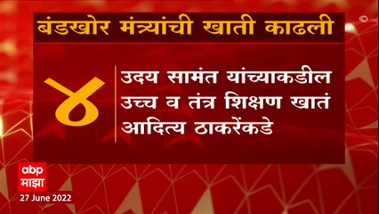 Maharashtra crisis : बंडखोर आमदारांच्या खात्याचं फेरवाटप ; Abhay Deshpande यांनी सांगतिलं कारण