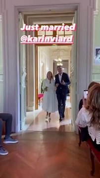 Mariage de Karin Viard et Manuel Herrero, à Paris. Juin 2022.