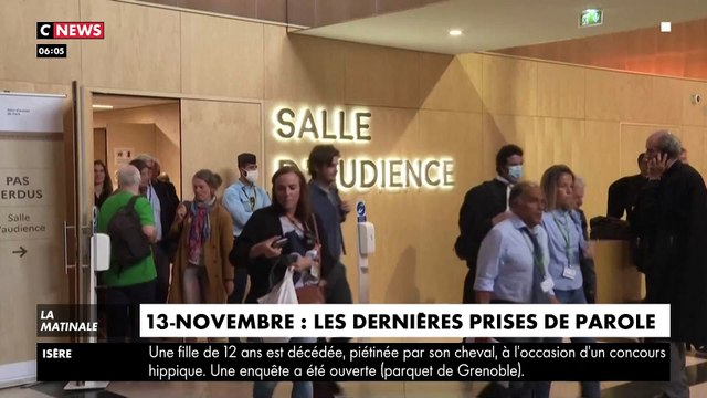 Les quatorze accusés du procès des attentats du 13-Novembre présents devant la cour d'assises spéciale de Paris disposent d'une dernière occasion de s'exprimer aujourd'hui en attendant le verdict prévu mercredi
