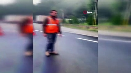 Yoldan çıkan tanker karşı şeride geçti yol trafiğe kapandı