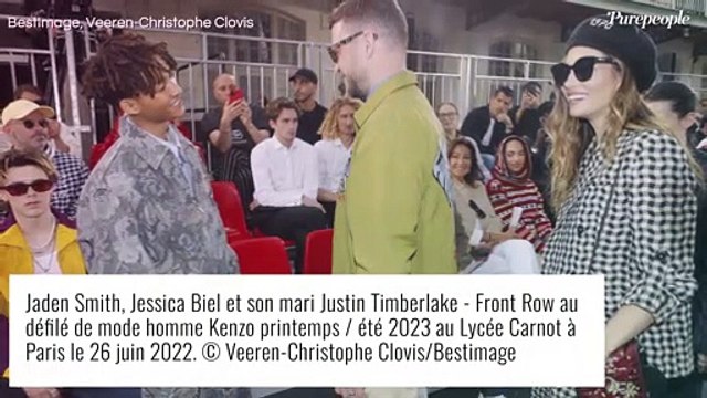 Jessica Biel chez Kenzo : soutien-gorge et détail mode rageur auprès de Justin Timberlake et Jenaye Noah