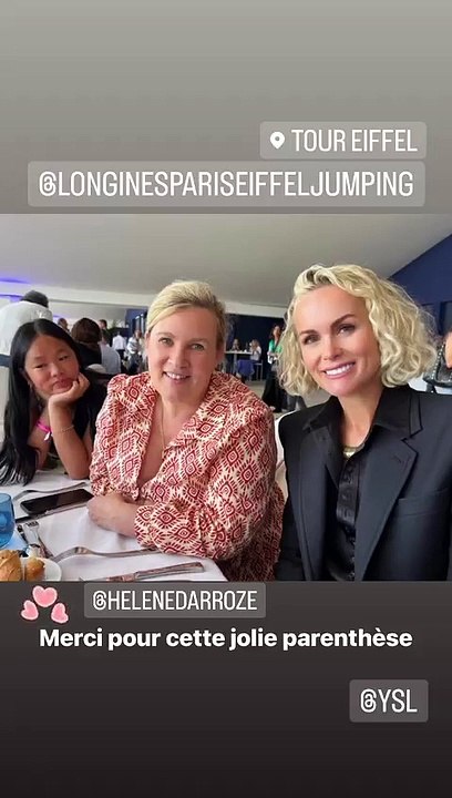 Laeticia Hallyday réunie avec sa grande amie Hélène Darroze et sa fille Joy au Longines Paris Eiffel Jumping
