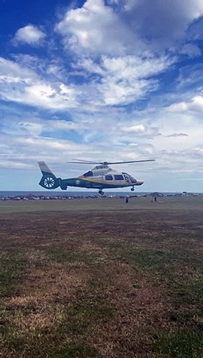 The Great North Air Ambulance taking off in South Shields