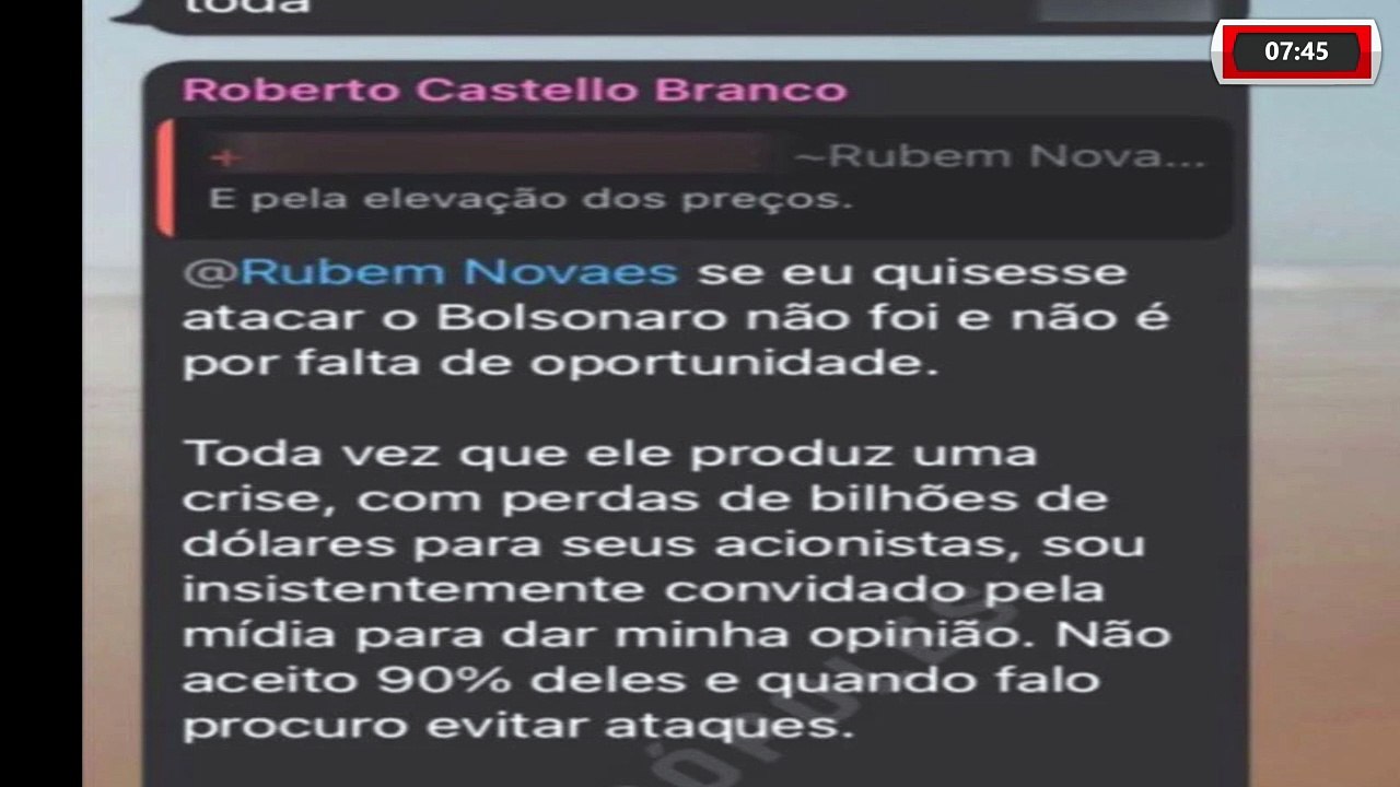 EX-PRESIDENTE DA PETROBRAS DIZ QUE CELULAR TINHAM MENSAGENS QUE INCRIMINAM JAIR BOLSONARO