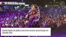 Elba Ramalho repreende público e responde gritos contra Bolsonaro na festa de São João