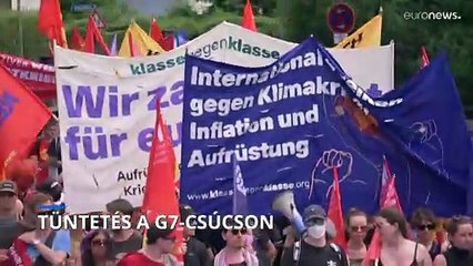 A klímaváltozás ellen tett lépések hiányát kérték számon a G7-csúcs résztvevőin a tüntetők