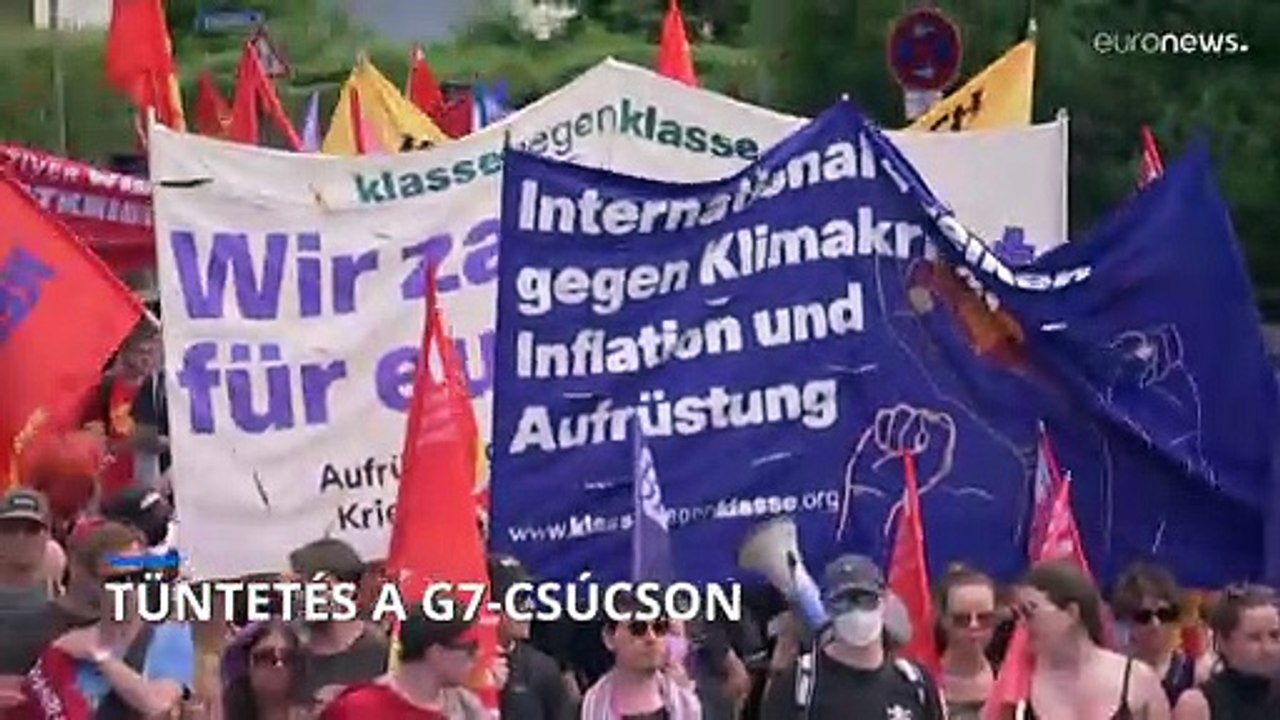 A klímaváltozás ellen tett lépések hiányát kérték számon a G7-csúcs résztvevőin a tüntetők
