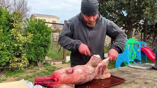 Pilaf Cooked Inside A Whole Sheep in The Oven! An Incredible Way to Serve A Dish