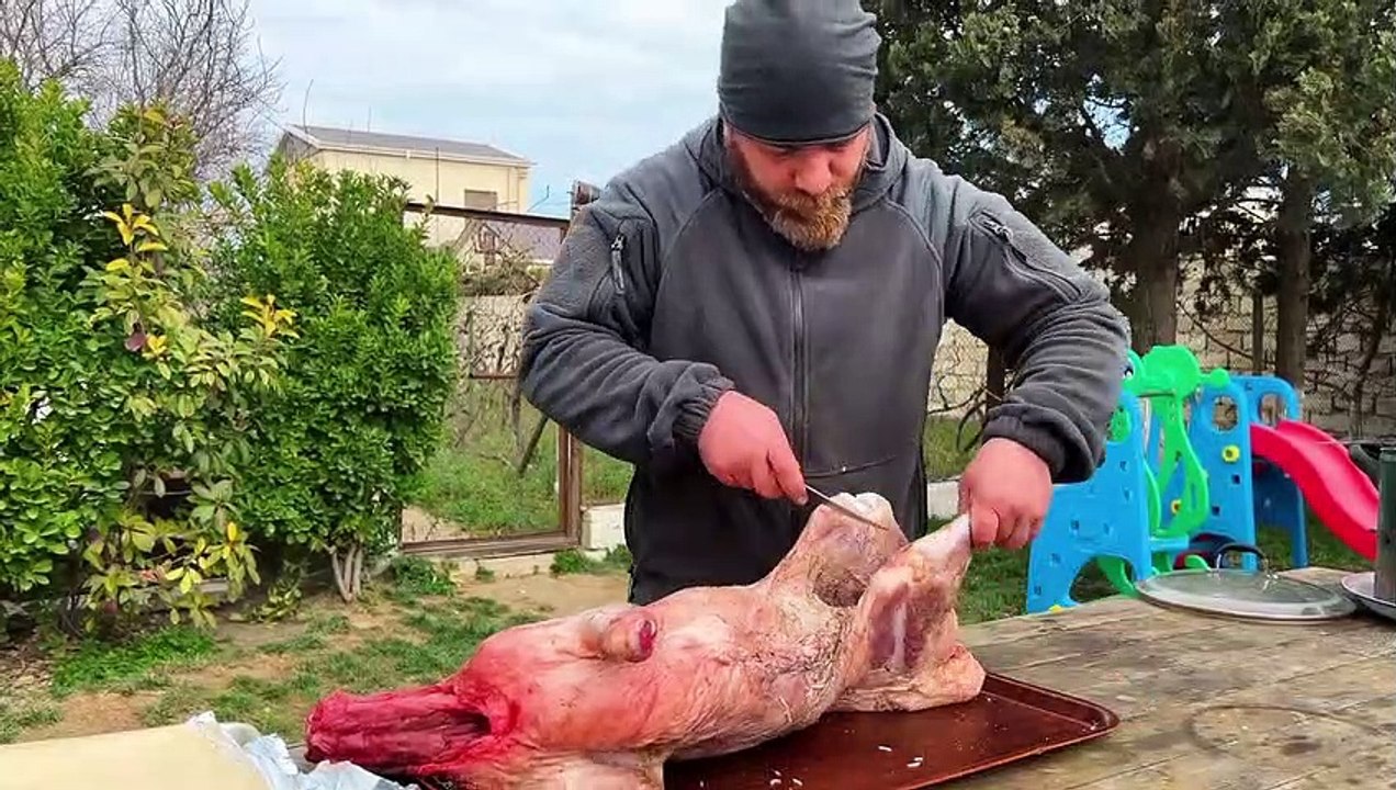 Pilaf Cooked Inside A Whole Sheep in The Oven! An Incredible Way to Serve A Dish