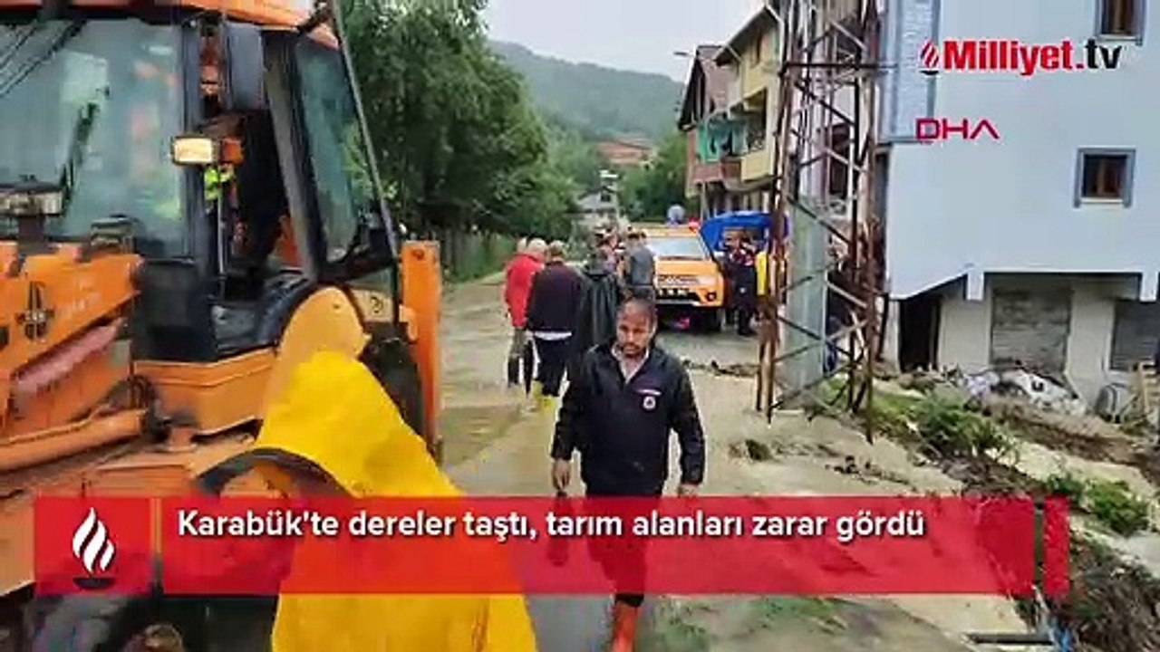 Karabük'te dereler taştı, tarım alanları zarar gördü